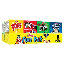 Kellogg's Fun Pak Variety Pack Cold Breakfast Cereal, 8.56 oz, 8 Count