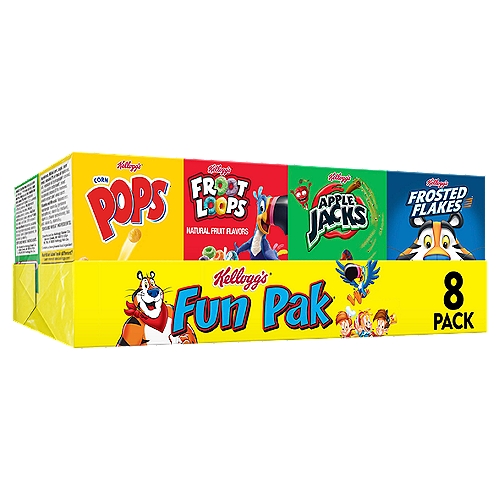 Kellogg's Fun Pak Variety Pack Cold Breakfast Cereal, 8.56 oz, 8 Count