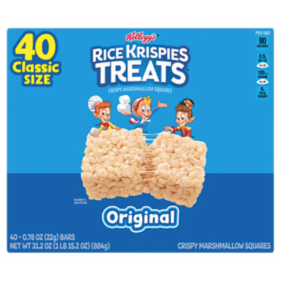 Kellogg's Rice Krispies Treats Original Crispy Marshmallow Squares,   oz, 40 count