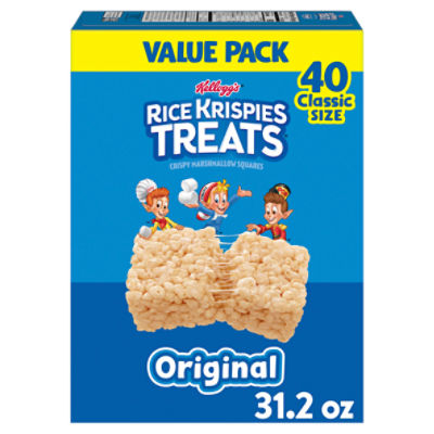 Kellogg's Rice Krispies Treats Original Crispy Marshmallow Squares Value Pack, 0.78 oz, 40 count