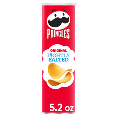 Pringles Potato Crisps Chips, Lunch Snacks, Lightly Salted, 5.2oz, 1 Can