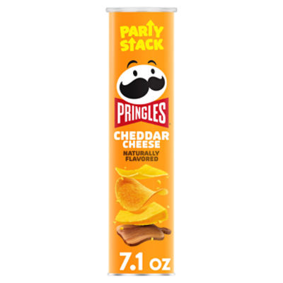 Pringles Potato Crisps Chips, Lunch Snacks, Cheddar Cheese, 7.1oz, 1 Can