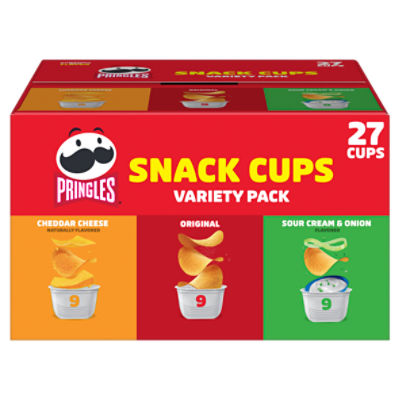 Pringles Snack Cups Potato Crisps Variety Pack, 27 count, 19.3 oz