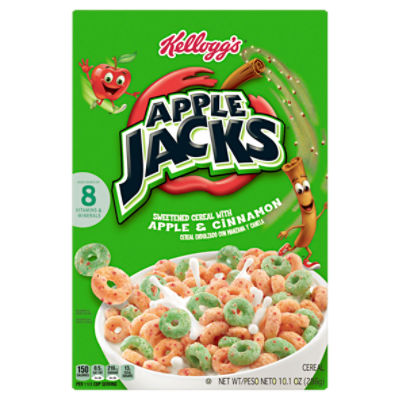 Kellogg's Apple Jacks Sweetened Cereal with Apple & Cinnamon, 10.1 oz