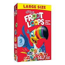 Kellogg's Froot Loops Sweetened Multigrain Cereal Large Size, 14.7 oz, 14.7 Ounce