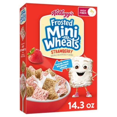 Kellogg's Frosted Mini Wheats Strawberry Cold Breakfast Cereal, 14.3 oz, 14.3 Ounce