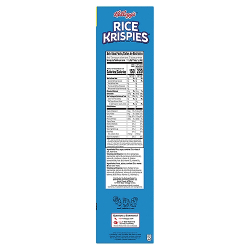 Rice Krispies Cereal Nutrition Facts Label | Besto Blog