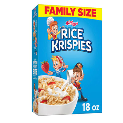 Kellogg's Rice Krispies Original Cold Breakfast Cereal, 18 oz, 18 Ounce