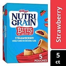 Nutri-Grain Bites Strawberry Soft Baked Mini Bars, 6.5 oz, 5 Count, 6.5 Ounce