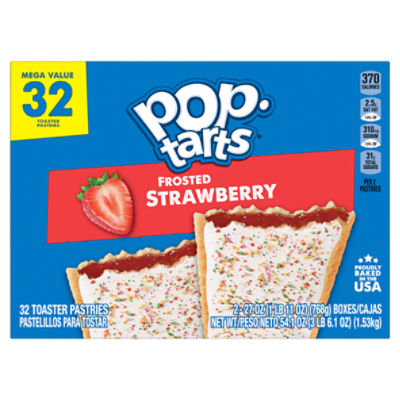 Pop-Tarts Frosted Strawberry Toaster Pastries, 54.1 oz, 32 count