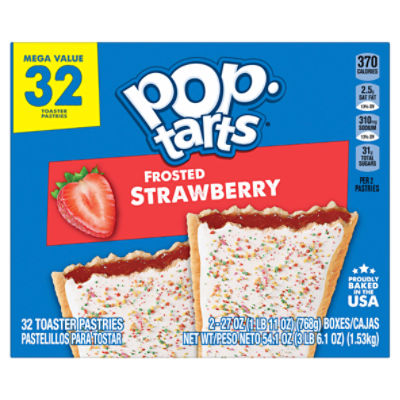Pop-Tarts Frosted Strawberry Toaster Pastries Megha Value, 27 oz, 32 count