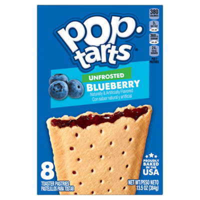 poptarts Unfrosted Blueberry Toaster Pastries, 8 count, 13.5 oz