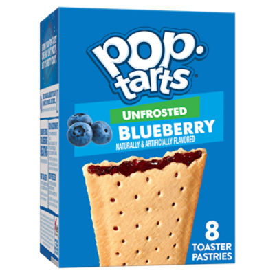Pop Tarts Unfrosted Blueberry Toaster Pastries, 13.5 oz, 8 Count
