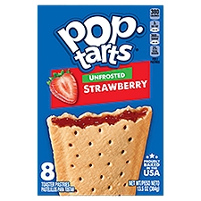 Pop-Tarts Unfrosted Strawberry Toaster Pastries, 8 count, 13.5 oz