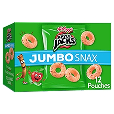 Kellogg's Apple Jacks Jumbo Snax Original Cereal Snacks, 5.4 oz, 12 Count