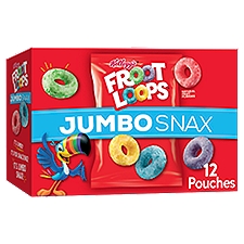 Kellogg's Froot Loops Jumbo Snax Original Cereal Snacks, 5.4 oz, 12 Count, 5.4 Ounce