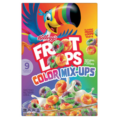 Kellogg's Froot Loops Color Mix-Ups Natural Fruit Flavors Sweetened ...