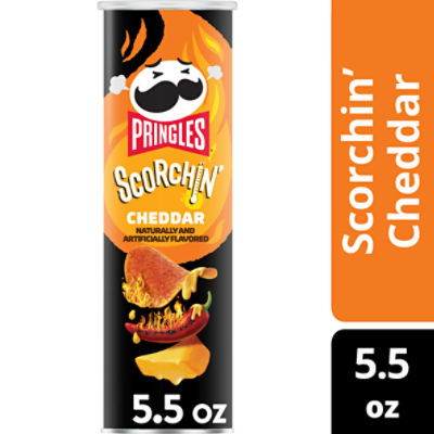 Pringles Scorchin' Cheddar Potato Crisps Chips, oz