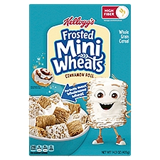 Frosted Mini Wheats Cinnamon Roll High Fiber Food, Breakfast Cereal, 14.3 Ounce
