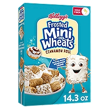 Kellogg's Frosted Mini-Wheats Cinnamon Roll Cold Breakfast Cereal, 14.3 oz