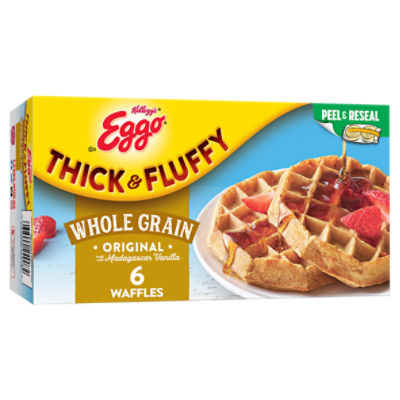 Eggo Thick and Fluffy Original Frozen Waffles, Resealable, 6Ct Box