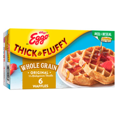 Eggo Thick and Fluffy Original Frozen Waffles, Resealable, 6Ct Box Fairway