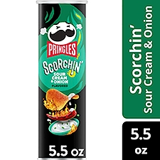 Pringles Scorchin' Sour Cream and Onion Potato Crisps Chips, 5.5 oz