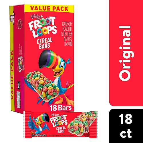 Kellogg's Froot Loops Original Cereal Bars, 12.6 oz, 18 Count