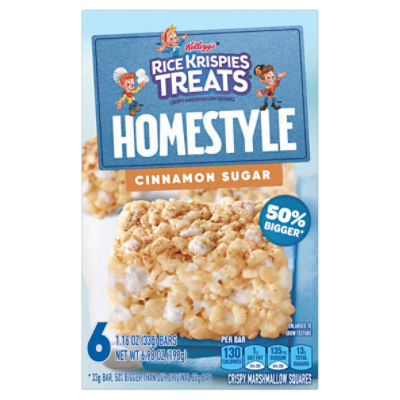 Kellogg's Rice Krispies Treats Homestyle Cinnamon Sugar Crispy ...