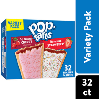 Pop-Tarts Frosted Cherry and Strawberry Toaster Pastries Mega Value, 27 oz, 32 count