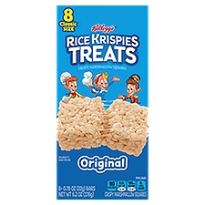 Kellogg's Rice Krispies Treats Marshmallow Snack Bars, Kids Snacks, Original, 6.2oz, 8 Bars