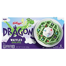 Kellogg's Dragon Green Apple Waffles, 6 count, 11.6 oz