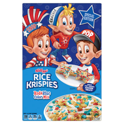 Kellogg's Rice Krispies Original with Red and Blue Krispies Breakfast Cereal, 7.5 oz