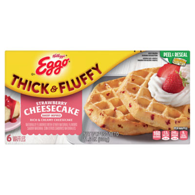 Eggo Thick and Fluffy Strawberry Cheesecake Frozen Waffles, 11.6 oz, 6 Count