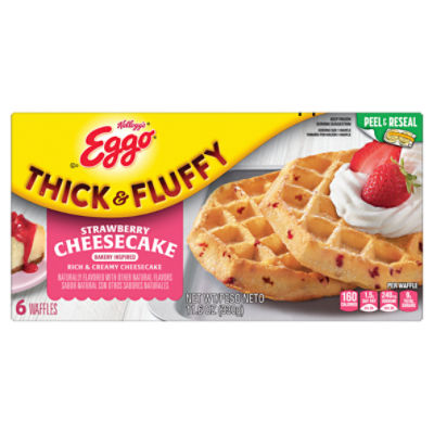Eggo Thick and Fluffy Strawberry Cheesecake Frozen Waffles, 11.6 oz, 6