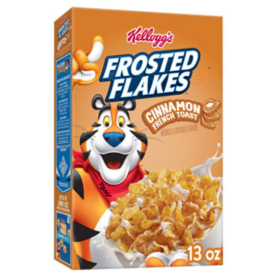 Kellogg's Frosted Flakes Cold Breakfast Cereal, 8 Vitamins and Minerals,  Kids Snacks, Family Size, Strawberry Milkshake, 23oz Box (1 Box)