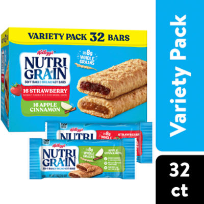 Nutri-Grain Variety Pack Soft Baked Breakfast Bars, 41.6 oz, 32 Count