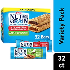 Nutri-Grain Variety Pack Soft Baked Breakfast Bars, 41.6 oz, 32 Count
