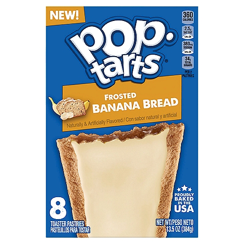 Pop Tarts Frosted Banana Bread Toaster Pastries, 13.5 oz, 8 Count