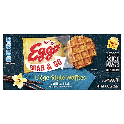 Kellogg's Eggo Vanilla Bean Liège-Style Waffles, 4 count, 7.76 oz