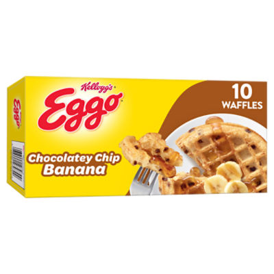 Eggo Chocolatey Chip Banana Frozen Waffles, 12.3 oz, 10 Count