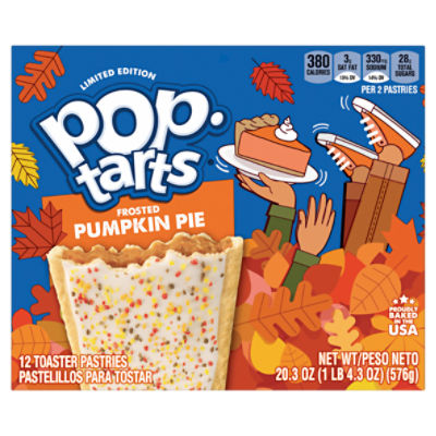 Pop-Tarts Frosted Pumpkin Pie Toaster Pastries, Breakfast Foods, 12Ct Box