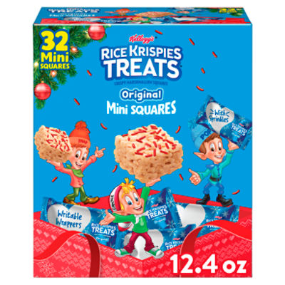Kellogg's Rice Krispies Treats Original Mini Squares Crispy Marshmallow Squares, 0.39 oz, 32 count