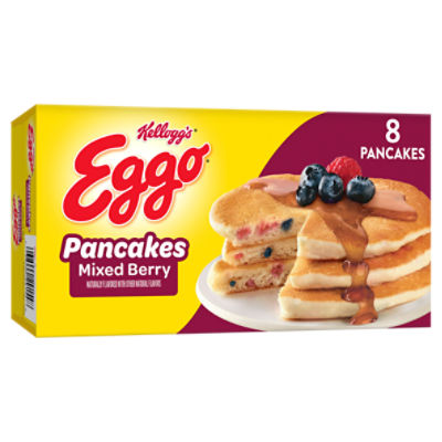 Eggo Mixed Berry Frozen Pancakes, Kids Snacks, 8Ct Box