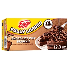 Eggo Fully Loaded Chocolate Chip Brownie Frozen Waffles, 12.3 oz, 10 Count, 12.3 Ounce