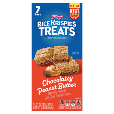 Rice Krispies Treats Chocolatey Peanut Butter Crispy Rice Squares, 4.9 ...
