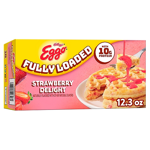 Eggo Fully Loaded Strawberry Delight Frozen Waffles, 12.3 oz, 10 Count