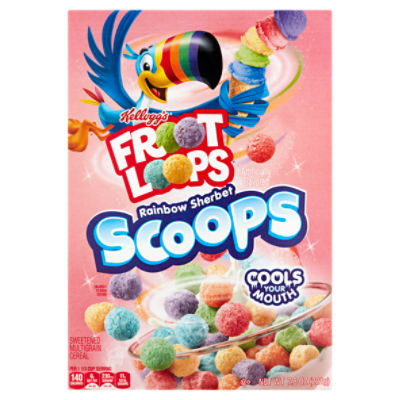 Kellogg's Froot Loops Rainbow Sherbet Scoops Sweetened Multigrain Cereal, 7.8 oz