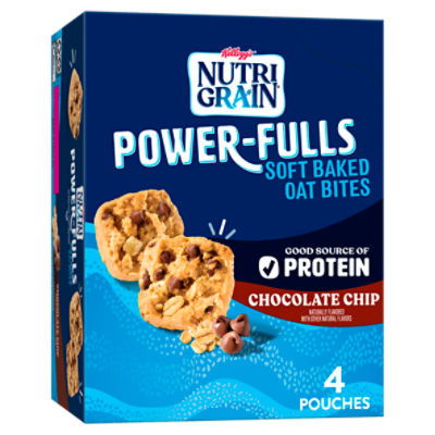 Nutri-Grain Power-Fulls Chocolate Chip Soft Baked Oat Bites, 5.6 oz, 4 Count