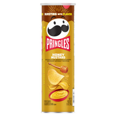 Pringles Honey Mustard Potato Crisps Chips, Lunch Snacks, 5.5 oz Can